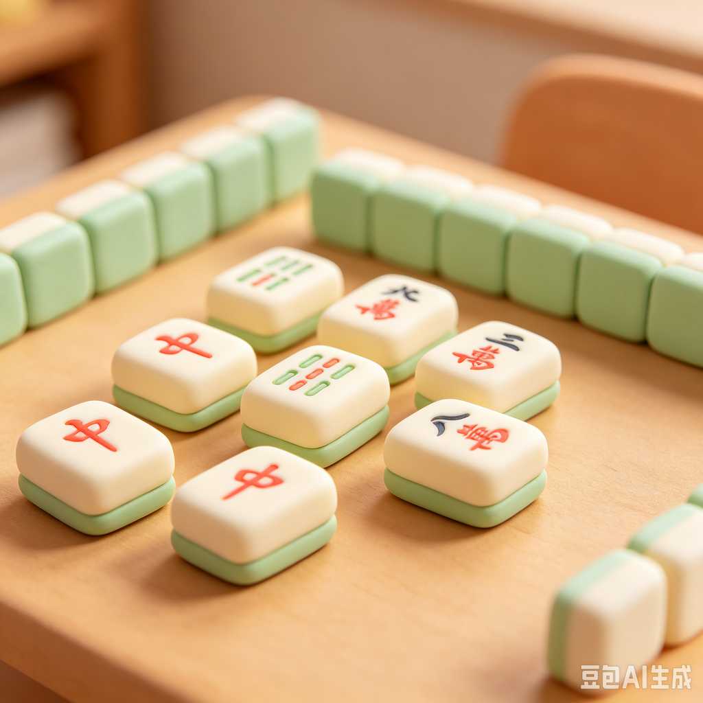 minimal text mahjong set